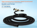 All Metal 90 Inch Stainless Steel Extra Long Shower Hose Replacement, 4 Spray Handheld Showerhead V1258-DP02-C-820