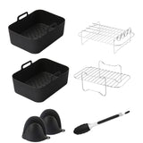 Airfryer Accessory Set - Silicone Liner, Grill, Steam Basket, Baking Tray and Pan - Set of 7 V1189-HB001ZSSG00133