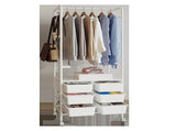 Metal Open Wardrobe Modern Storage Cabinet Tall Clothes Drawers Hanger Coat Rack V63-838301