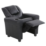 Oliver Kids Recliner Chair Sofa Children Lounge Couch PU Armchair - Black V563-75609-BLACK