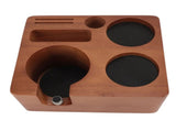 58mm Wooden Coffee Tamper Station Adjustable Multifunctional Coffee Portafilter Tamper Holder Stand V1294-YM0901-3113240240711