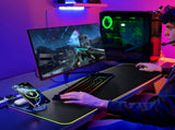 Wireless Charging Mouse Pad 15W RGB Gaming Mousepad Waterproof Desk Mat with Phone Holder V1079-MOUSRPADBLUE
