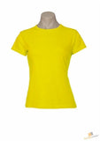 5x Womens 100% Cotton T-Shirt Plain Basic Tee Casual Top in Yellow V563-BR-5WSHIRT-YLW-22
