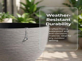 Grey Plastic Hydroponic Planter Bowl, Water Resistant Garden Planter for Outdoor and Indoor Use V1369-AZ3-W-21649
