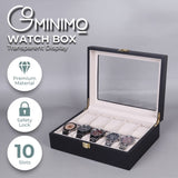 GOMINIMO 10 Slot Watch Display Box Black Wood V227-3720101022991