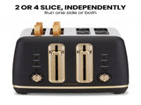 Morphy Richards Ascend Soft Gold Kettle Toaster Set 1.5L Electric Jug & 4-Slice Toaster Satin B MRAC-KTTS-BK
