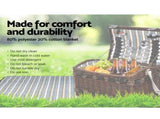 Alfresco 4 Person Picnic Basket Set Wooden Blanket Cooler Bag Outdoor Insulated PICNIC-4PPL-CHEESE-COPP