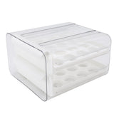 Egg Drawer Double Layer Transparent 32 Lattice Large Capacity Egg Storage Box for Refrigerator White V1294-YM0716-3118220147113