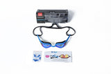 Adult blue mirrored lens swimming goggles V902-AG1B