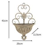 Classic Hanging Wall Planter w Fleur-De-Lis 41cm V637-37076PLN