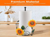 Paper Towel Holder for Countertop, Sunflower Decorative Kitchen Paper Roll Holder, Freestanding Iron V1366-AZ2-W-14686