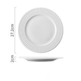 Dinner Plates Ceramic Dinner Plate Rice Soup Bowl White Relief Tableware Round Dinner Plate V1366-AZ2-W-10095