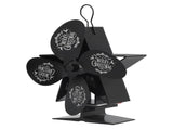 Stove Fans 4 Blades Heat Powered Low Noise High Temperature Resistant Fireplace Fan for HomeBlack V1294-YM0714-3113210211111