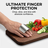 Stainless Steel Finger Guard for Cutting, Food Grade Finger Guard for Chopping Dicing Slicing, with V1258-DP02-F-428