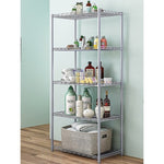 5 Tier Silver Metal Storage Rack Shelving Wire Shelf V63-837161