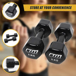 5kg Dumbbells Pair PVC Hand Weights Rubber Coated V63-782505