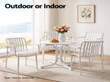 Gardeon 4PC Outdoor Dining Chairs Patio Furniture PP Stackable Chair Garden White ODF-CHAIR-PP-STR-WH-4X