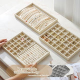 Large Velvet Jewelry Tray Display Drawer Inserts 2 Pack Stackable Jewelry Organizer for Earring V1107-107-38881-GRY1