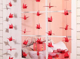 10 Pcs Paper Crane Hanging Garlands Premade Origami Cranes on String Kit Folded Bird Streamers for V1259-DP01-A-4836