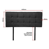 PU Leather Double Bed Deluxe Headboard Bedhead - Black V63-768215