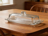 Glass Butter Dish with Lid Rectangular Multifunction Airtight Covered Butter Tray Dishwasher Safe V1294-YM0901-3118260019612
