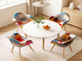 1 Artiss Dining Table and 4 Mid Century Chairs Set White DSET-TAB01-66FBX4