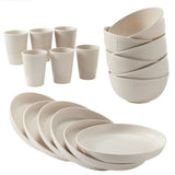 Wheat Straw Dinnerware Set Unbreakable Dinner Plates BPA-Free Dinnerware - Pink - Size 01 V1106-122-43975-PNK-01