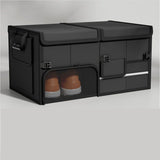 Black Car Boot Organiser - Foldable Waterproof Large Capacity Trunk Storage Box, Space Saving V888-ELOSUNG56023