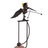 Lawn Owl Sculpture Lifelike Decorative Iron Wind Sculpture Spinner for Garden Patio Backyard V1294-YM0901-3111240131011