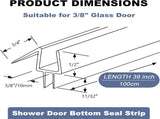 4-Pack Frameless Shower Door Bottom Seal for 3/8 Inch Thick Glass Doors Stop Shower Leaks and V1258-DP02-C-608