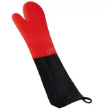 Extra Long Professional Silicone Oven Mitts with Quilted Liner, Durable Resistant Oven Gloves, V1369-AZ3-W-18843