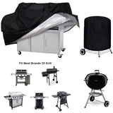 Barbecue Cover 210D Waterproof Oxford Gas Grill Cover Compatible with Weber Holland Jennair, Black, V1237-ZY-528-301