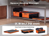 Plastic Collapsible Storage Bins with Lids, 45L 3Packs, Stackable Folding Storage Crates with V952-KZDSLCWXCHS4PZD9O001V0