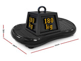 Everfit Vibration Machine Platform Vibrator Resistance Rope Home Fitness Black FIT-H-VP-ROUND-BK