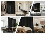 Artiss Room Divider Curtain Ceiling Mounted Track Sets Flexible Black RD-D-254X213-BK