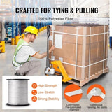 VEVOR Polyester Pull Tape, 2.5 cm x 160.9 m Mule Tape Flat Rope, 2722 kgf Tensile Capacity, Printed V952-DLLDB161M254CO6SKV0