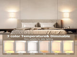 Battery Operated Wall Lights,2 Pack Wall Light Decor with Remote Control,3 Colors Dimmable Fabric V1171-CX-WL-MAGNET-CCT-BO-2