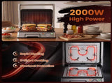 Devanti 2000W 3-in-1 Panini Press Grill Sandwich Maker 180&deg Open 4 Slice SM-4S-6001-BK