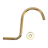 Stainless Steel S Shaped Raised Shower Arm and Flange NPT Brushed Gold Shower Head Extension Arm V1294-YM0626-3112220083711