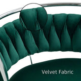 SERENIT Silver Swivel Upholstered Velvet Adjustable Height Counter Stool with Metal Frame Emerald V255-GP2311R-GREEN