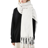 Women's Mohair Winter Scarf Pure Color, Warm Winter Scarf for Women and Men, Soft Luxurious Cashmere V1192-AZ-W-3195
