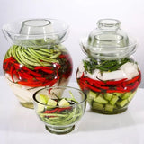 Premium Chinese and Korean Fermentation Pickle Glass Jar Kimchi Sauerkraut Canisters & Jars Large V445-C450170