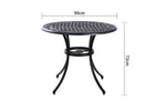 Marco Aluminium 90cm table V231-CAT-090 BLACK