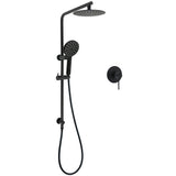 WELS Matt Black Round 2in1 8" Shower Head Sliding Rail Arm 3 Modes Handheld Mixer Set V1233-C4902B22PHR002M4CBKSR108BKRD201B