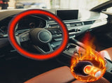 Furry Car Steering Wheel Cover with Gear Cover Soft Warm Non-Slip Car Decoration for Women and V1192-AZ-W-29475