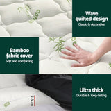 Giselle Bedding Pillowtop Mattress Topper 7.5cm Thick Bamboo Pad for Back Pain Relief Washable TOPPER-BAM75-Q