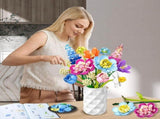 Flower Bouquet Set,888-Piece Botanical Building Blocks for Valentine's Day V1369-AZ3-W-22367
