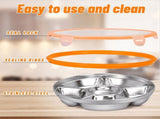 Veggie Tray with Lid and Dip,Divided Serving Tray with Lid Snack Tray with Lid for Platter,Relish V1366-AZ2-W-15905