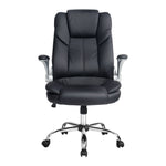 Artiss Executive Office Chair Leather Tilt Black OCHAIR-G-9314-BK