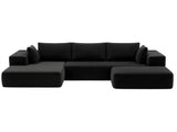 Artiss Modular Bed with Ottoman Sectional Boneless Couches for Living Room Corduroy Compressed SBED-K-CDY-5S-BK-ABC